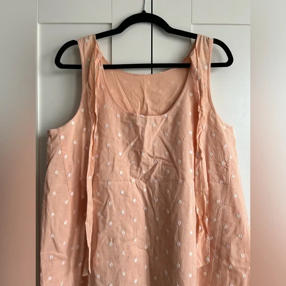 LOFT Peach Polka Dot Sun Dress with Bow - Picture 11 of 16